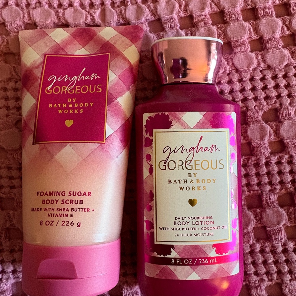 Bath & Body Works Gingham Gorgeous Pink Body Care Set